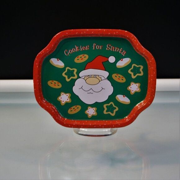 Cookies for Santa Tin Tray Vintage Christmas Holiday - Picture 1 of 5